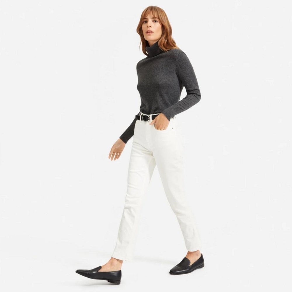 Everlane White Bone Straight Leg Jeans - 24